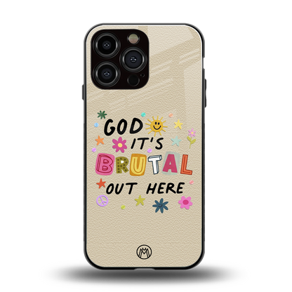 it's brutal out here back phone cover | glass case for iphone 13 pro max