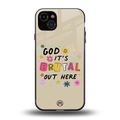 it's brutal out here back phone cover | glass case for iphone 15 plus