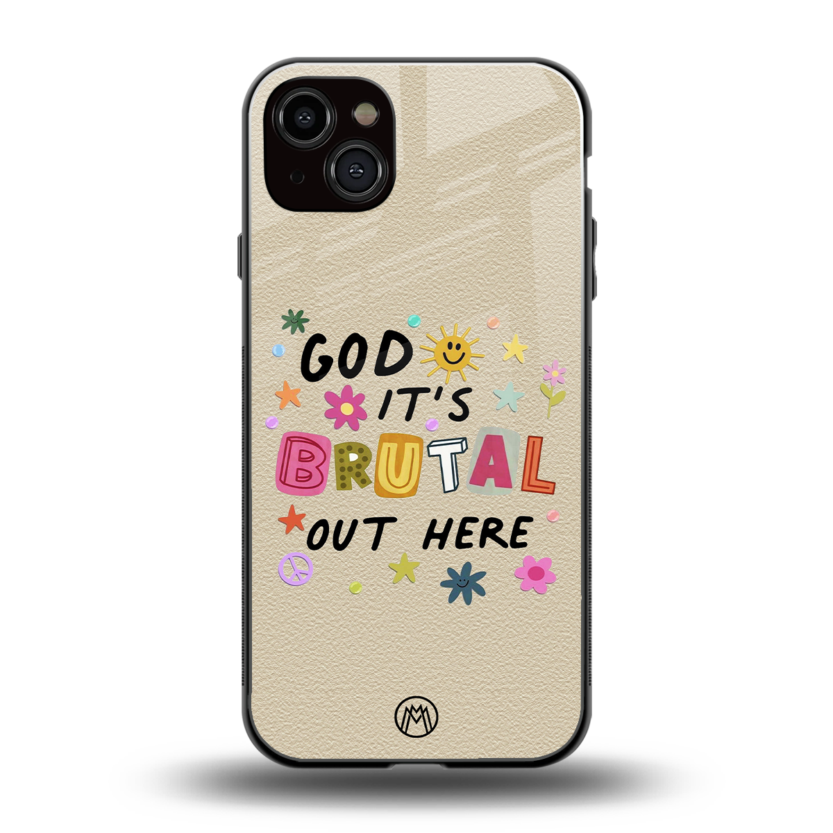 it's brutal out here back phone cover | glass case for iphone 15 plus