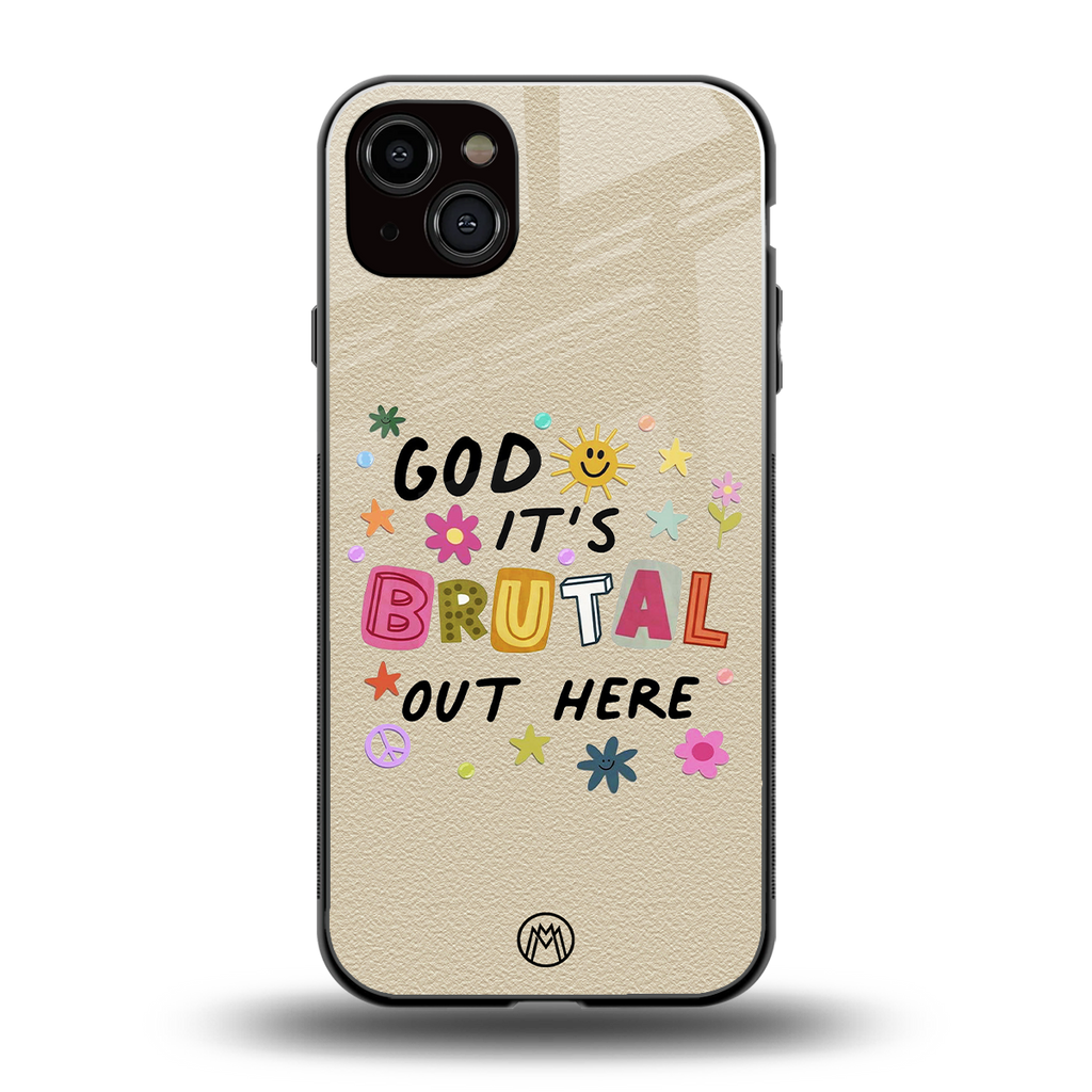 it's brutal out here back phone cover | glass case for iphone 14 plus