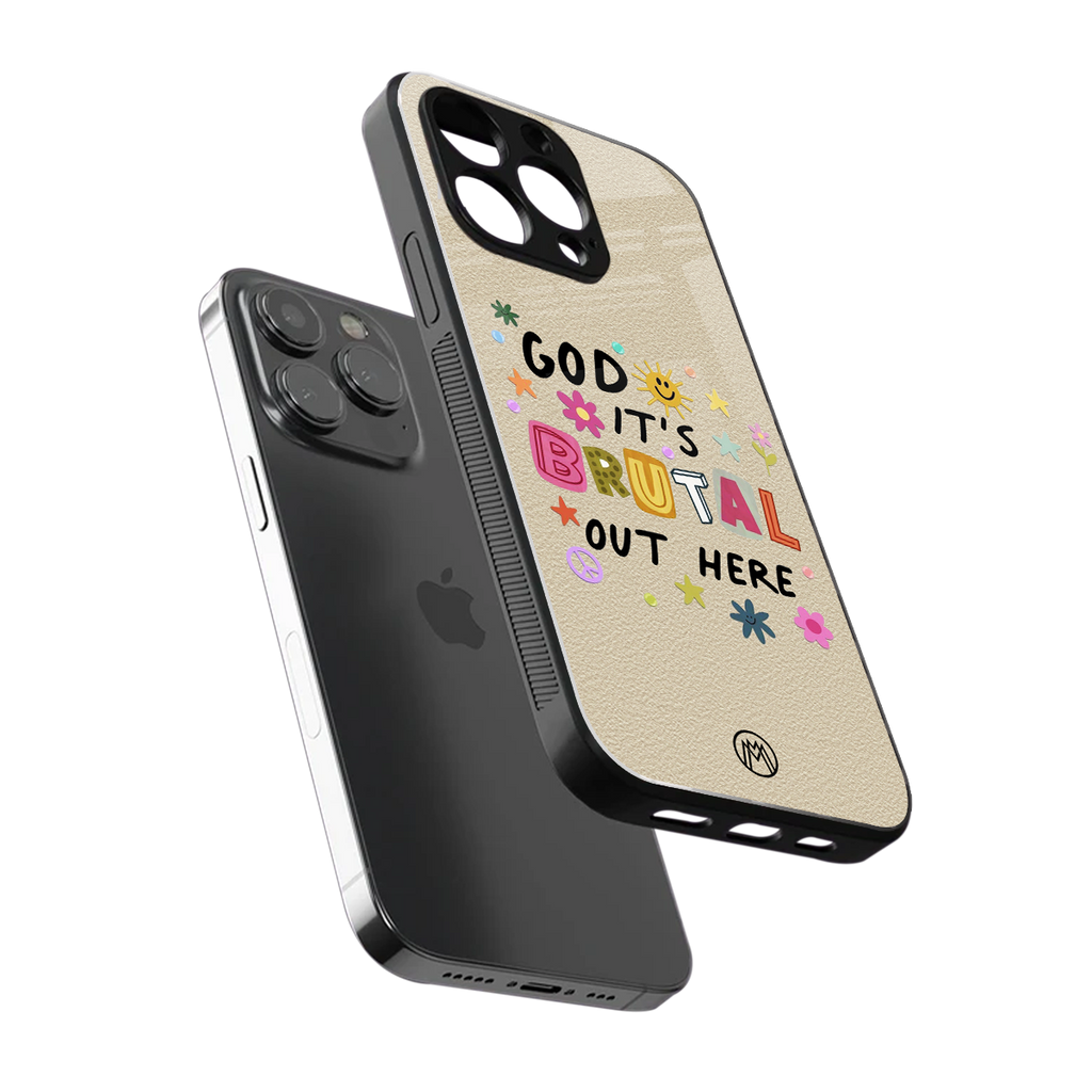 it's brutal out here back phone cover | glass case for iphone 14 pro max