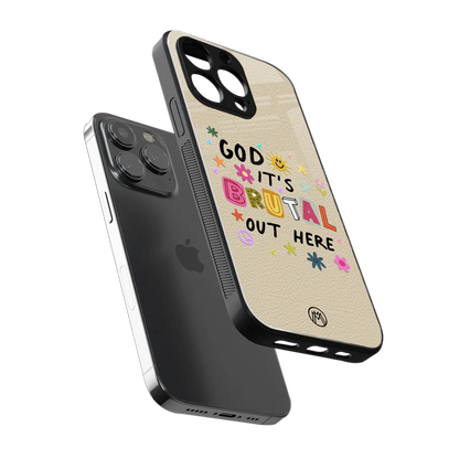 it's brutal out here back phone cover | glass case for iphone 14 pro max