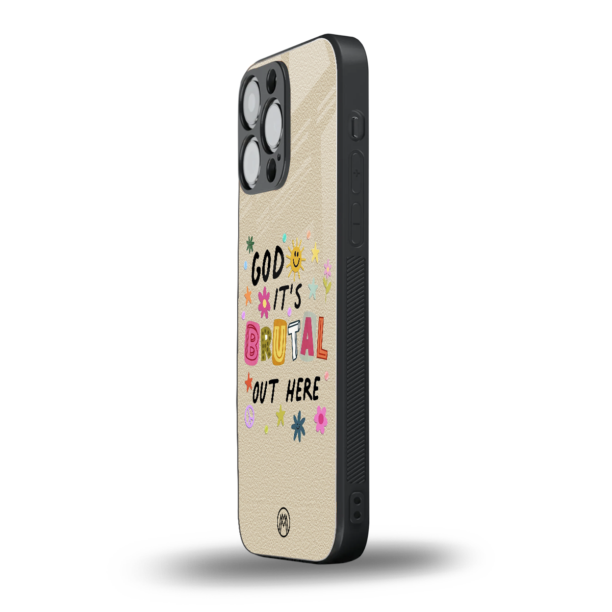 it's brutal out here back phone cover | glass case for iphone 15 pro max