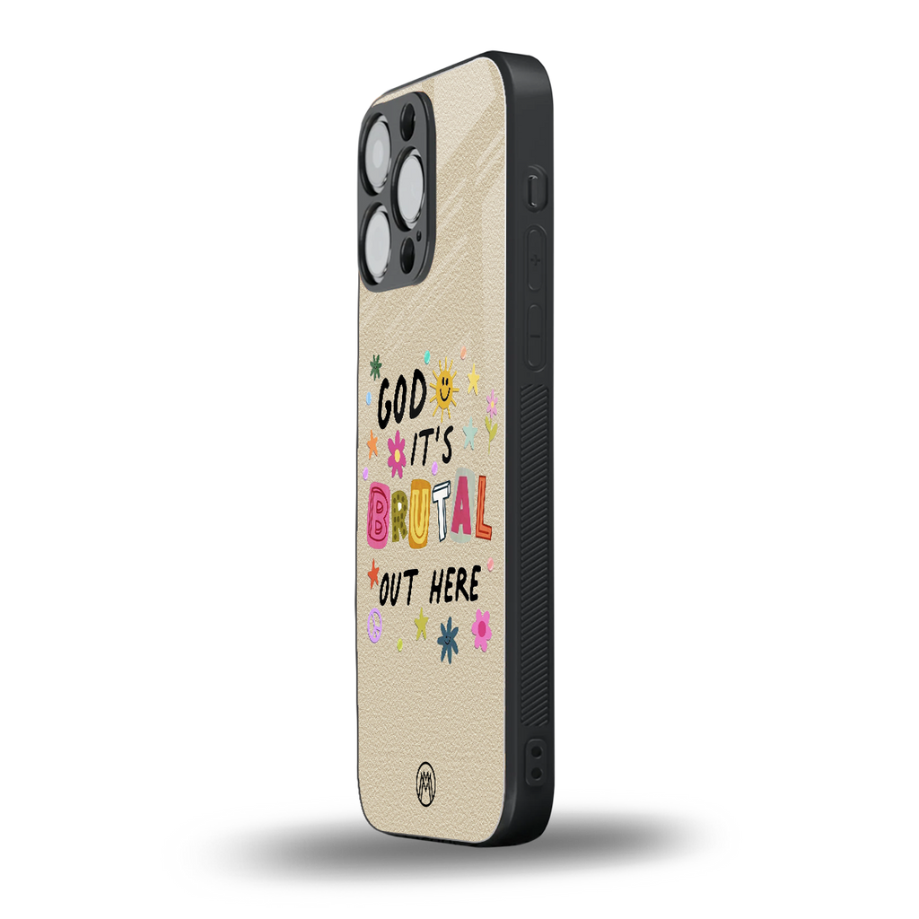 it's brutal out here back phone cover | glass case for iphone 14 pro max