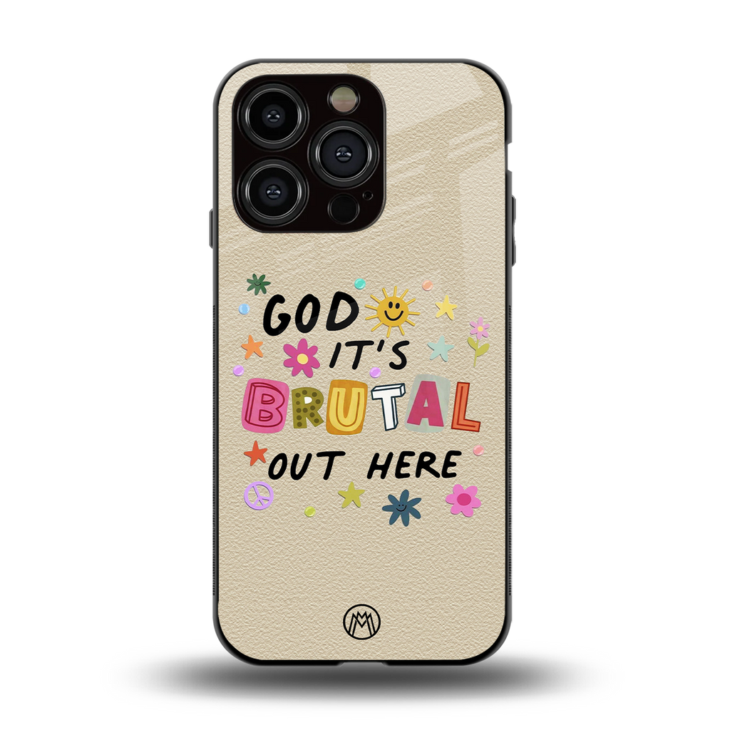 it's brutal out here back phone cover | glass case for iphone 15 pro