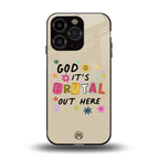 it's brutal out here back phone cover | glass case for iphone 15 pro