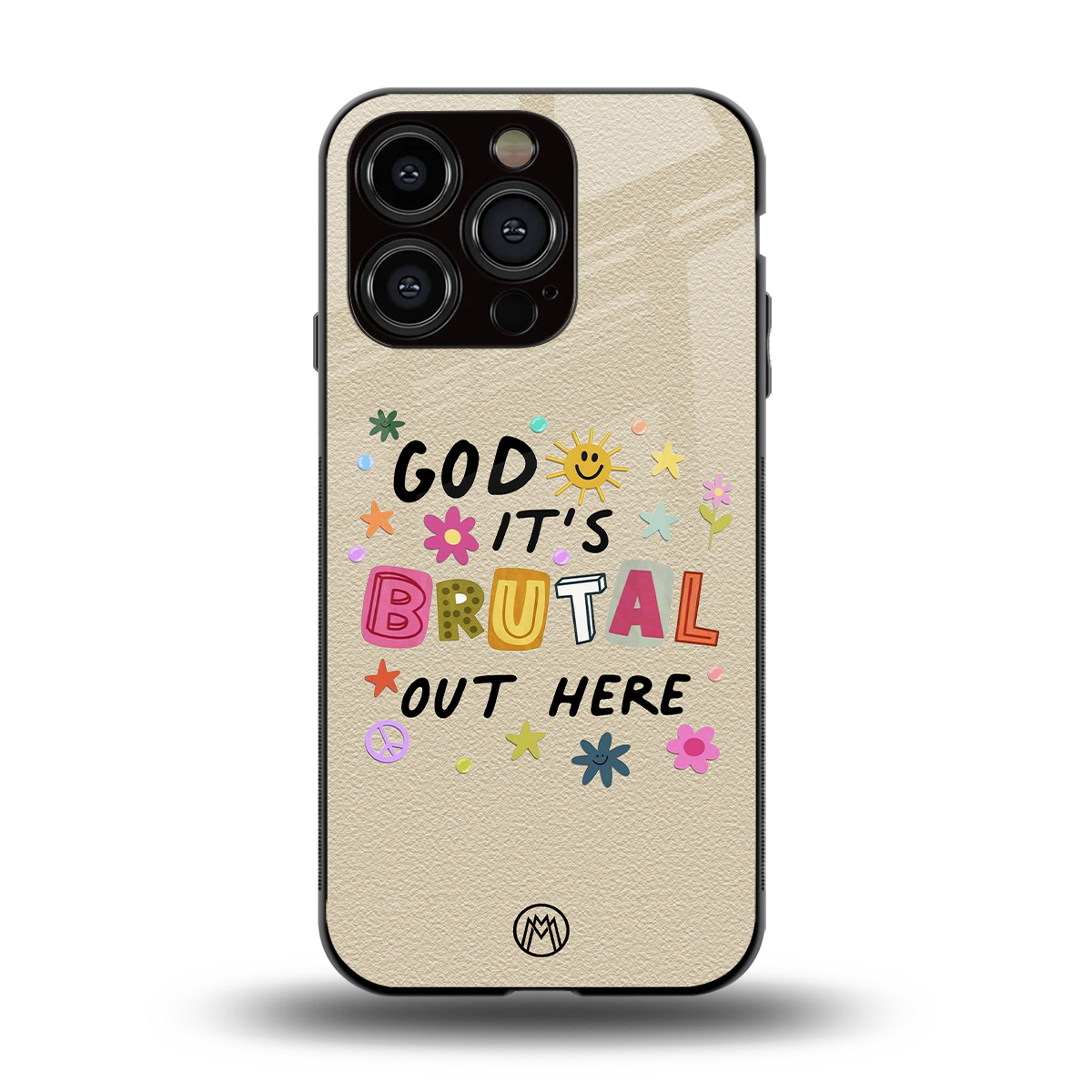 it's brutal out here back phone cover | glass case for iphone 15 pro