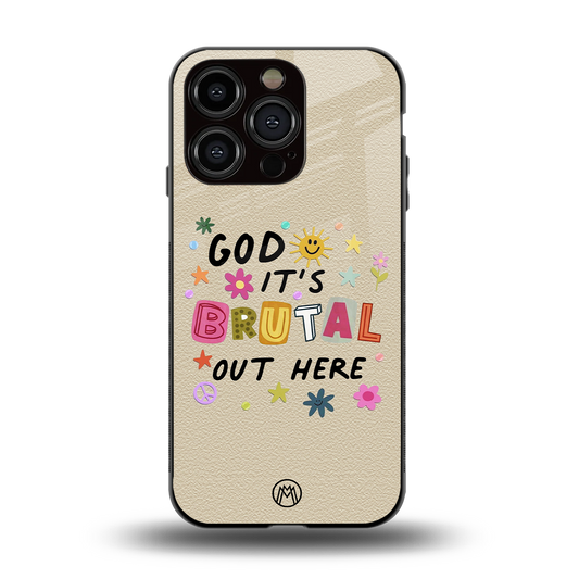 it's brutal out here back phone cover | glass case for iphone 15 pro