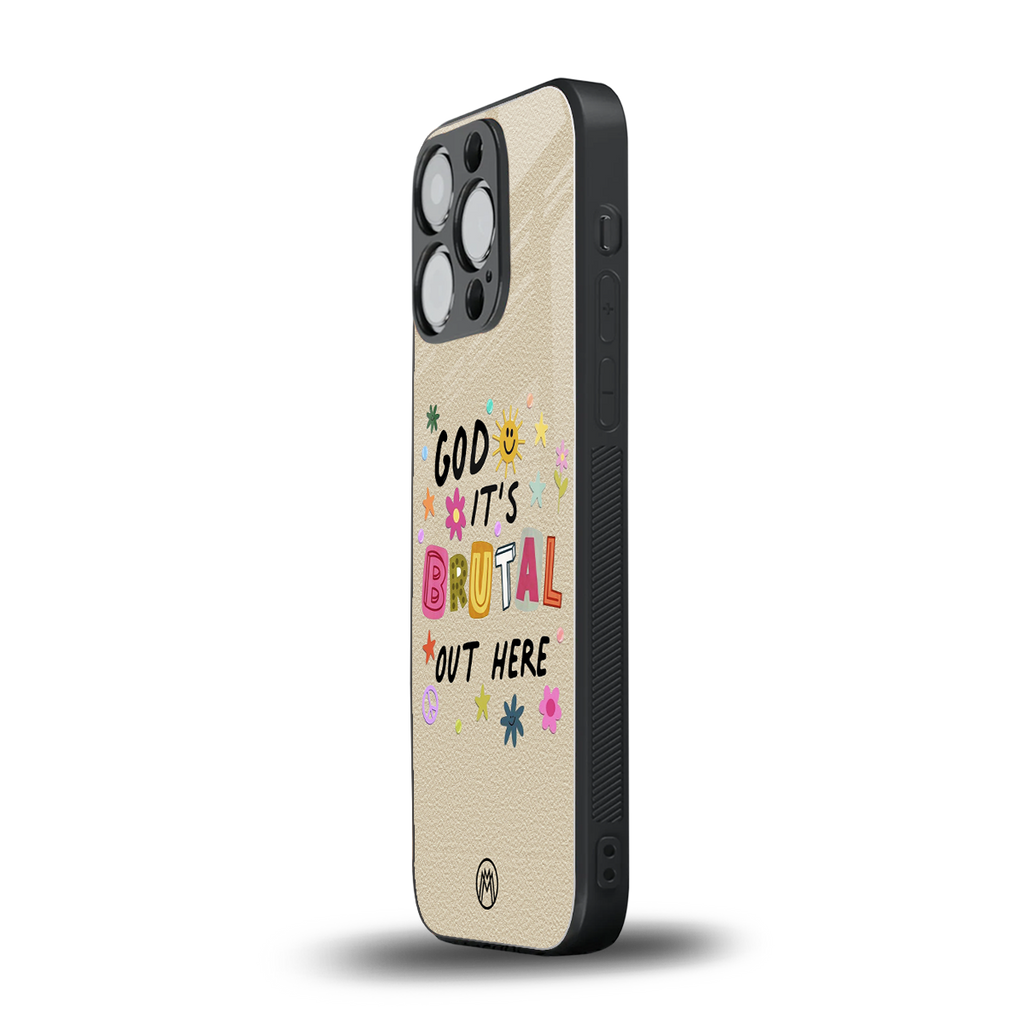 it's brutal out here back phone cover | glass case for iphone 15 pro