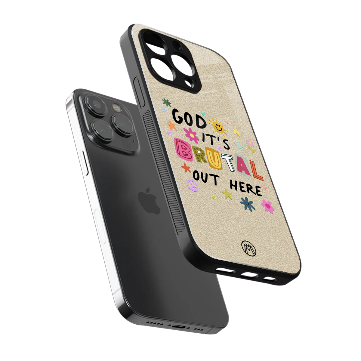 it's brutal out here back phone cover | glass case for iphone 15 pro