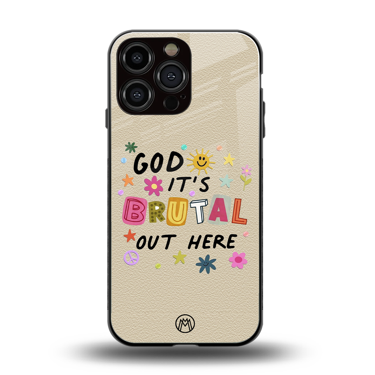 it's brutal out here back phone cover | glass case for iphone 16 pro max