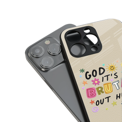 it's brutal out here back phone cover | glass case for iphone 13 pro max
