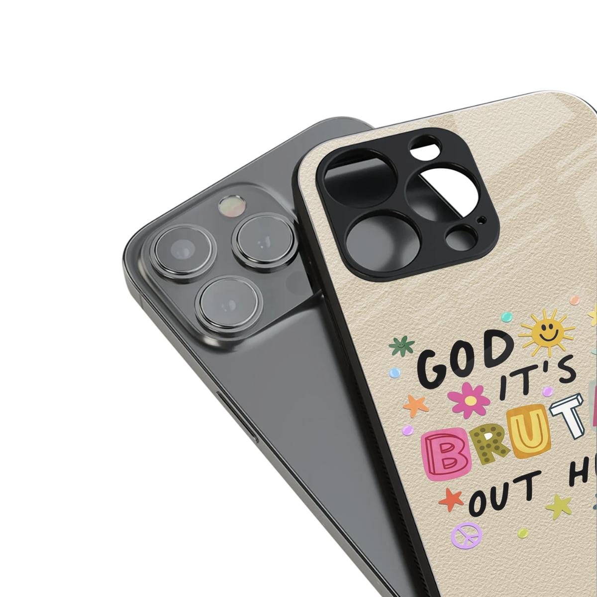 it's brutal out here back phone cover | glass case for iphone 14 pro max