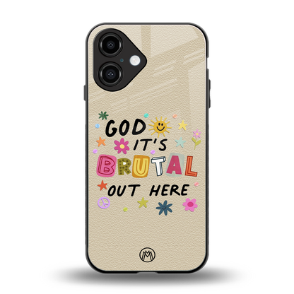 it's brutal out here back phone cover | glass case for iphone 16