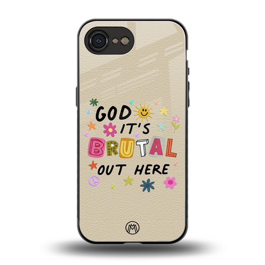 it's brutal out here back phone cover | glass case for iphone 16e