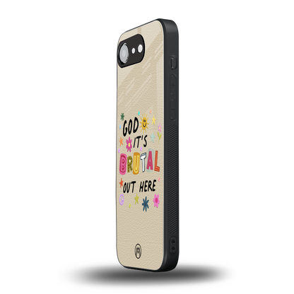 it's brutal out here back phone cover | glass case for iphone 16e