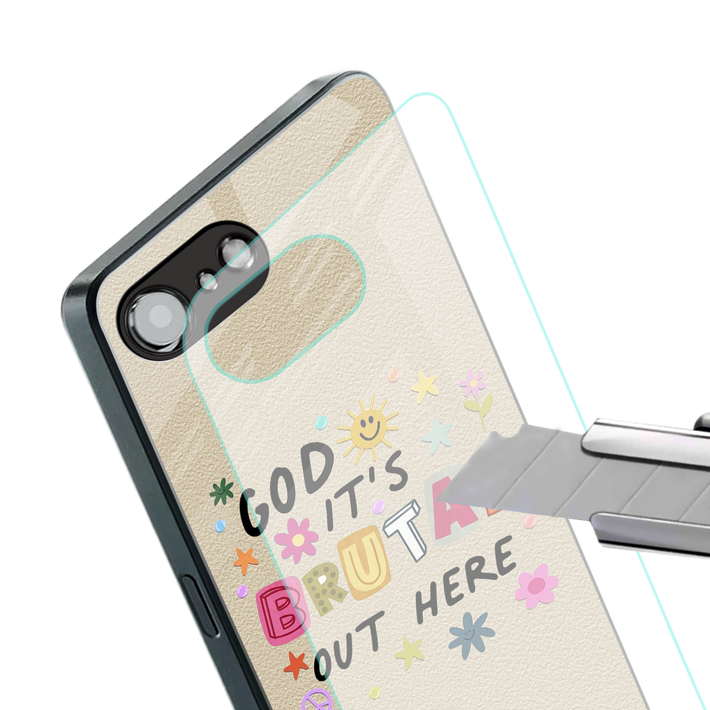 it's brutal out here back phone cover | glass case for iphone 16e