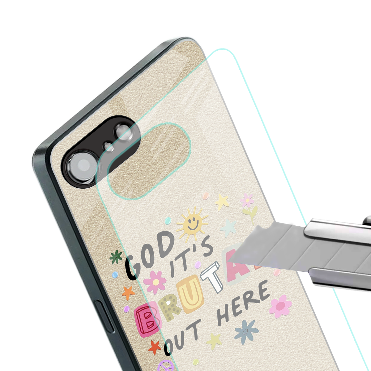 it's brutal out here back phone cover | glass case for iphone 16e