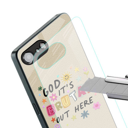 it's brutal out here back phone cover | glass case for iphone 16e