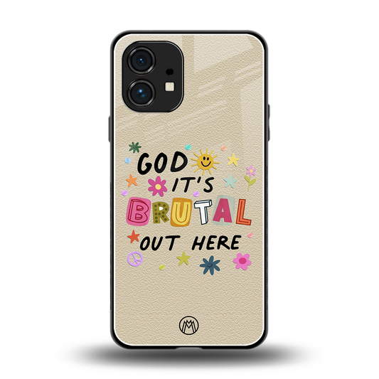 it's brutal out here back phone cover | glass case for nothing phone 1