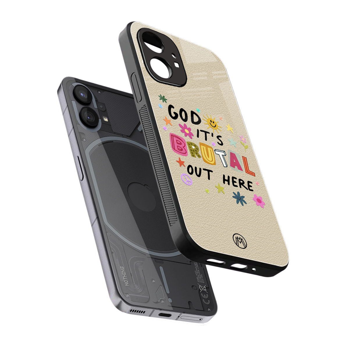 it's brutal out here back phone cover | glass case for nothing phone 1