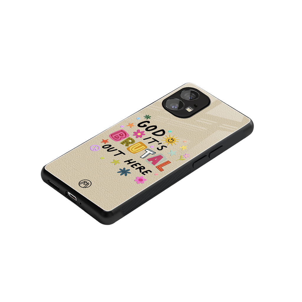 it's brutal out here back phone cover | glass case for nothing phone 1
