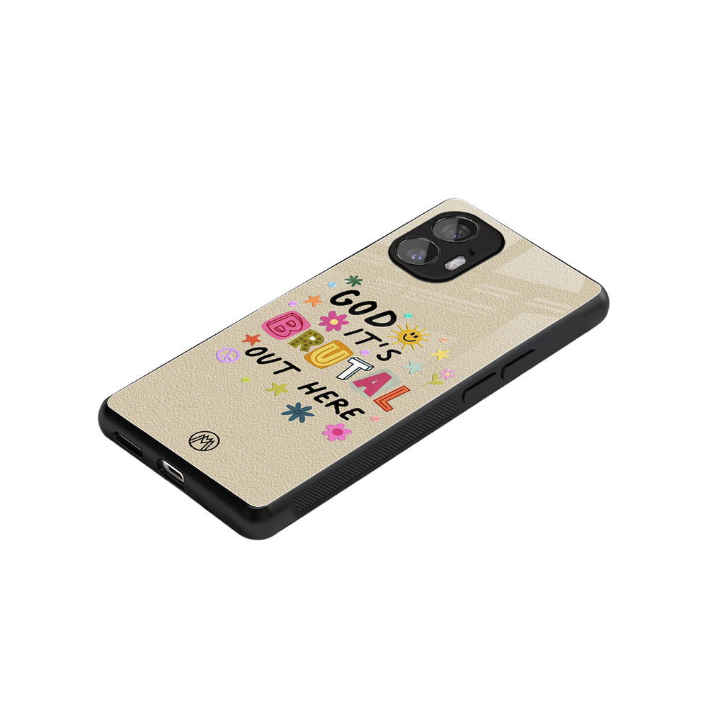 it's brutal out here back phone cover | glass case for nothing phone 2