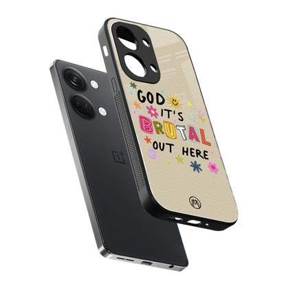 it's brutal out here back phone cover | glass case for oneplus nord 3