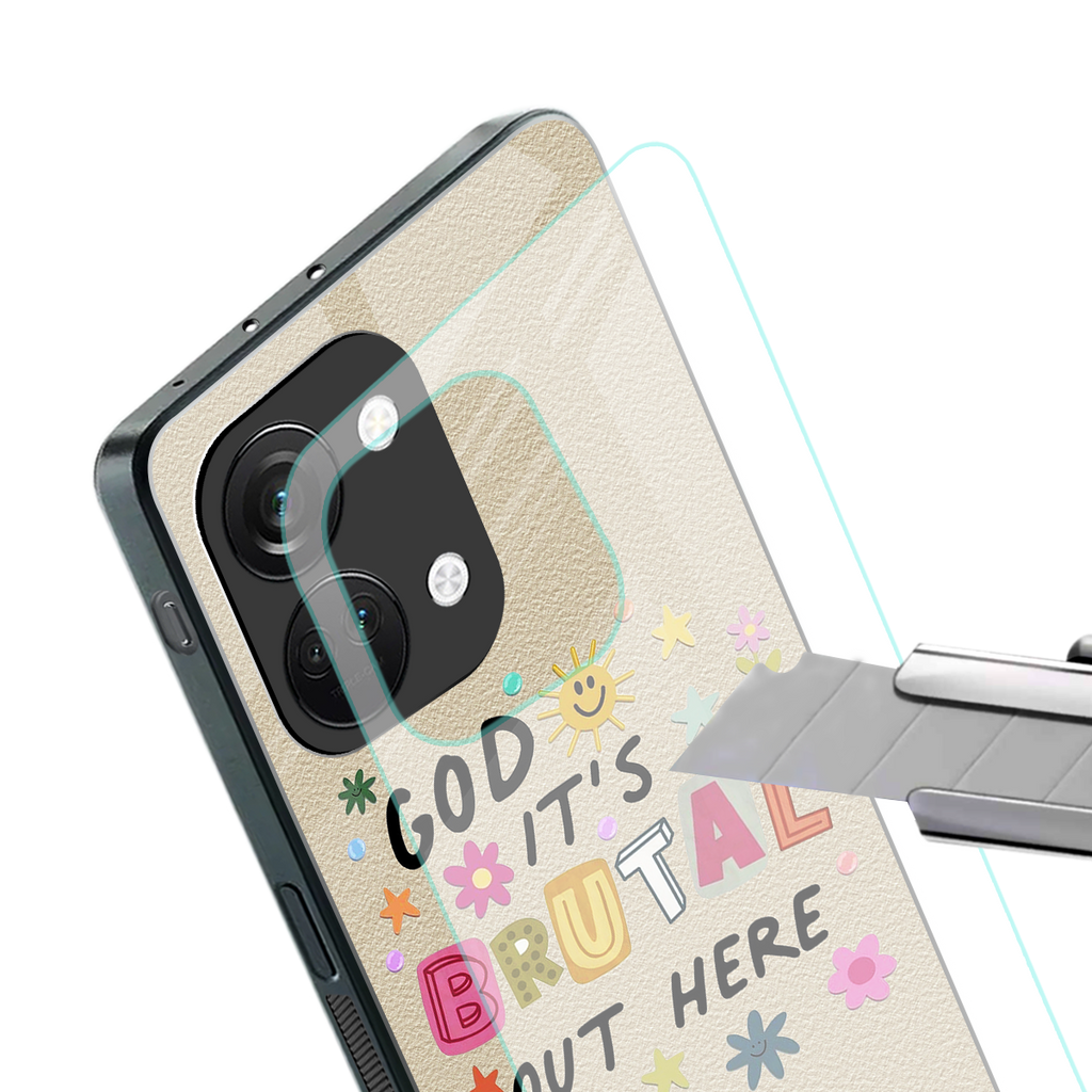 it's brutal out here back phone cover | glass case for oneplus nord 3