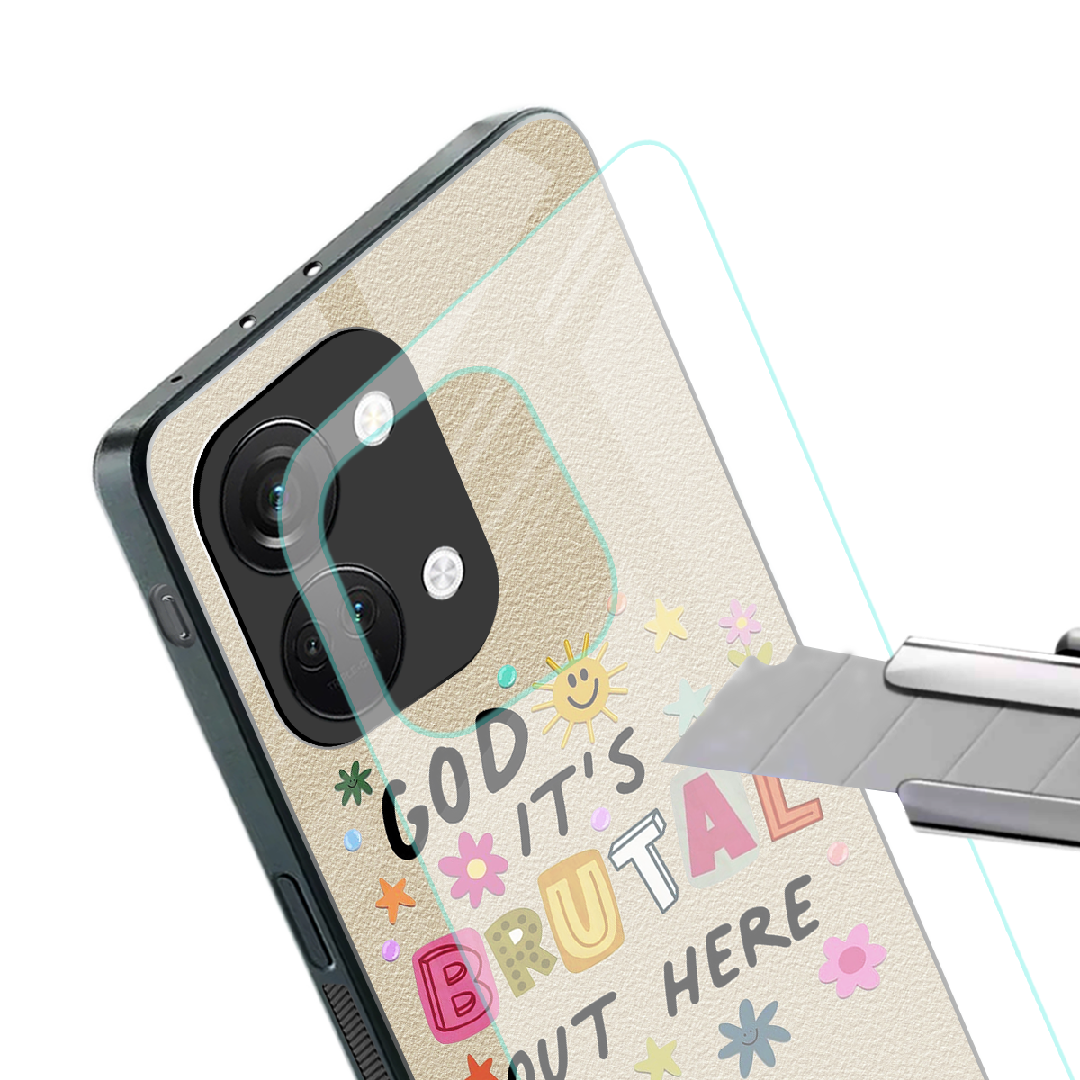 it's brutal out here back phone cover | glass case for oneplus nord 3