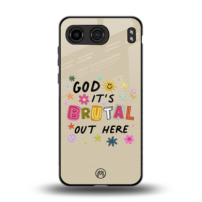 it's brutal out here back phone cover | glass case for oneplus nord 4