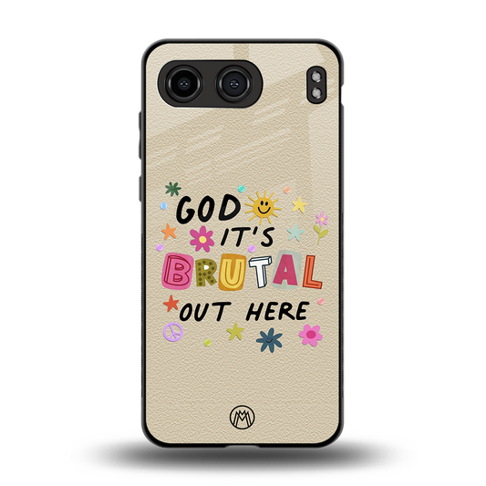 it's brutal out here back phone cover | glass case for oneplus nord 4