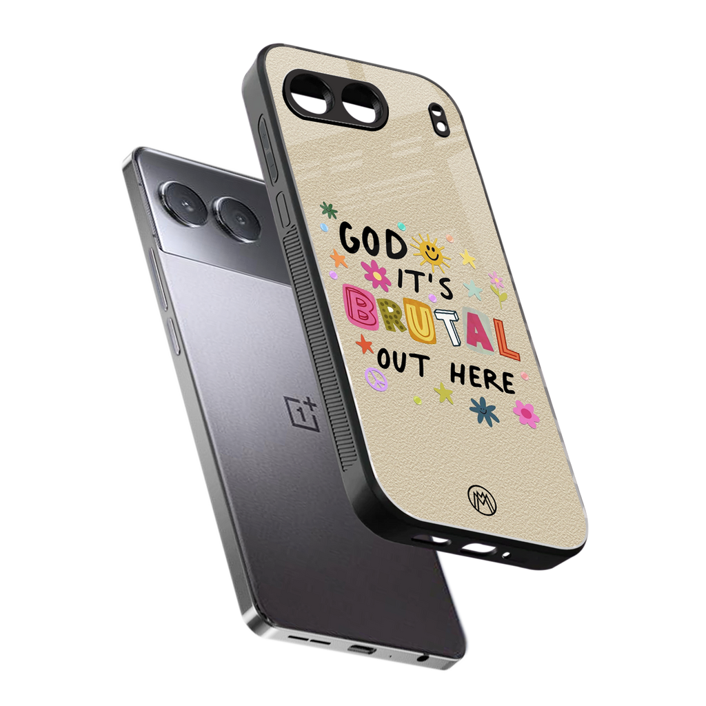 it's brutal out here back phone cover | glass case for oneplus nord 4