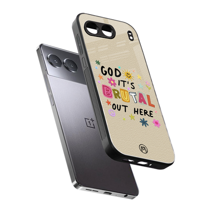 it's brutal out here back phone cover | glass case for oneplus nord 4