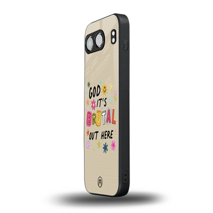 it's brutal out here back phone cover | glass case for oneplus nord 4