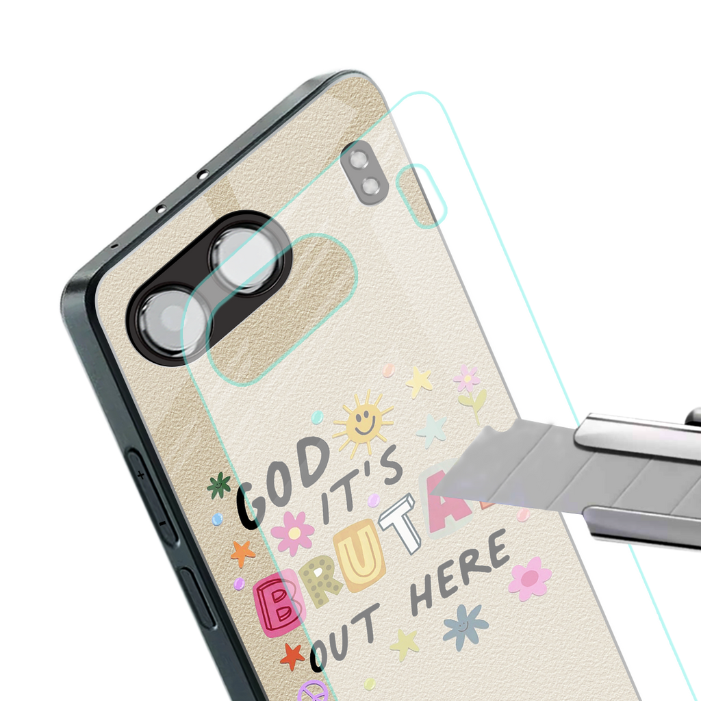 it's brutal out here back phone cover | glass case for oneplus nord 4