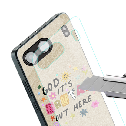 it's brutal out here back phone cover | glass case for oneplus nord 4