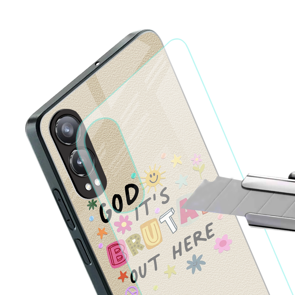 it's brutal out here back phone cover | glass case for oneplus nord ce 4 lite