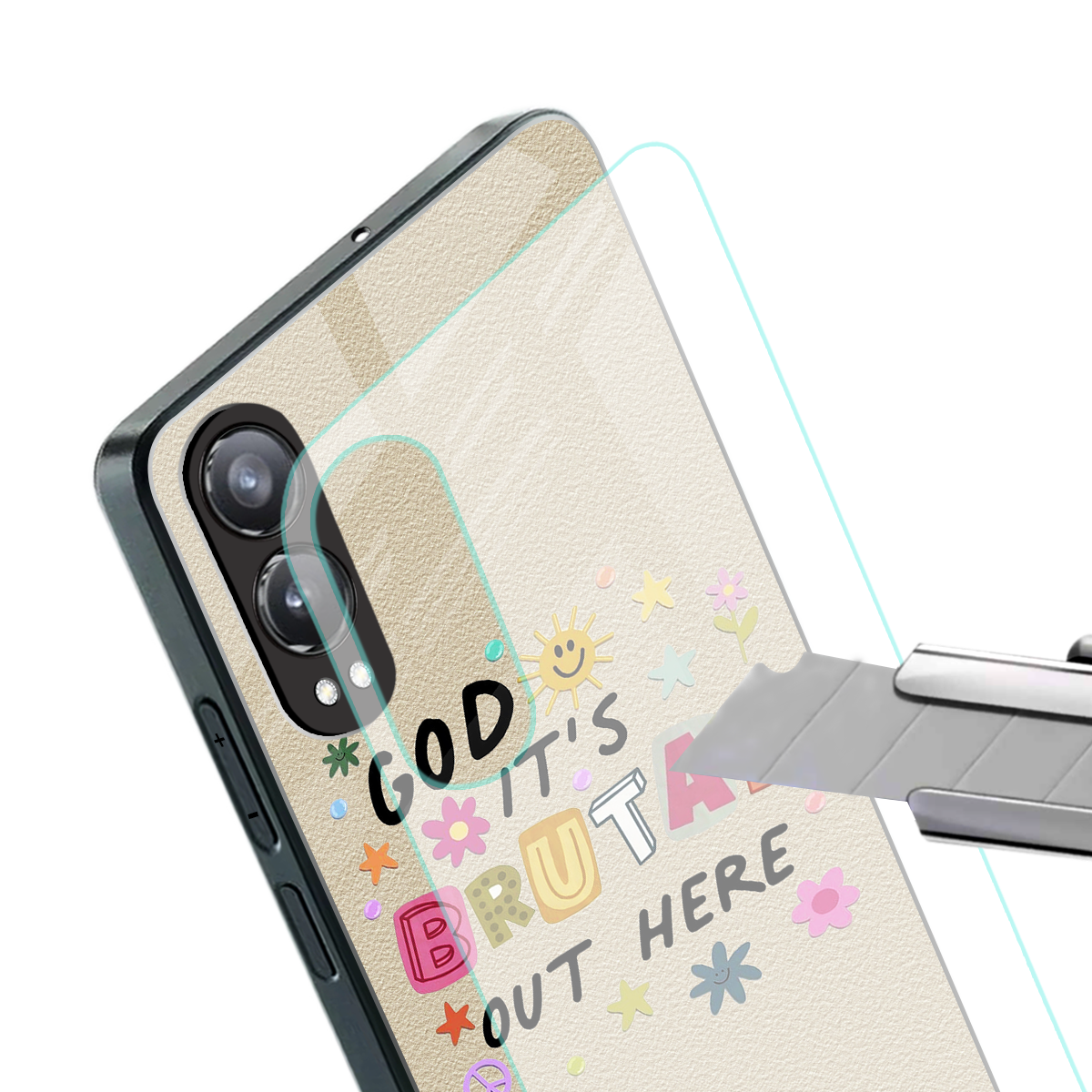 it's brutal out here back phone cover | glass case for oneplus nord ce 4 lite