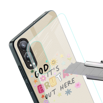 it's brutal out here back phone cover | glass case for oneplus nord ce 4 lite