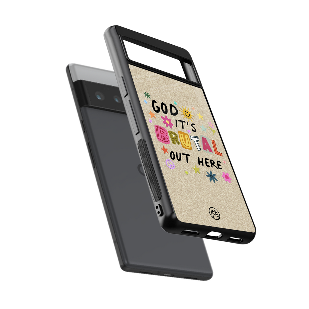 it's brutal out here back phone cover | glass case for google pixel 6 pro