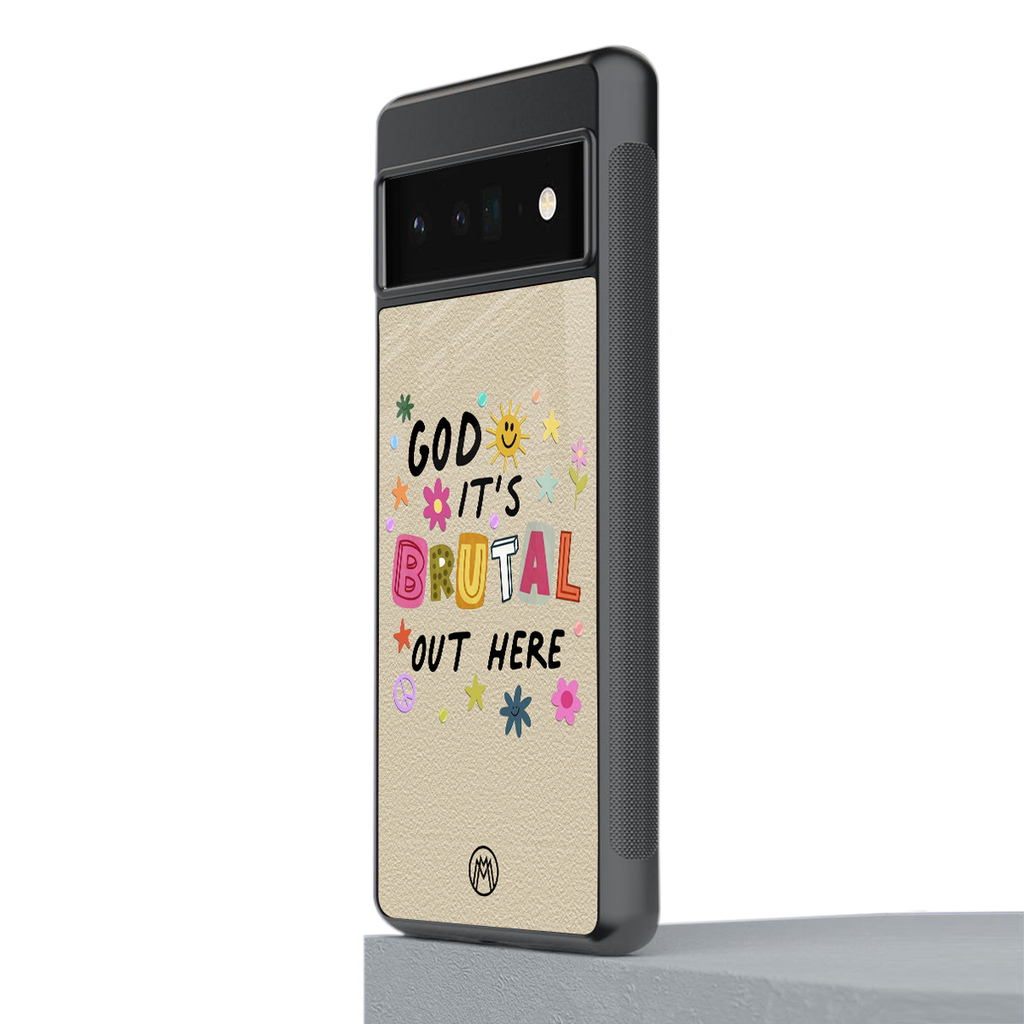it's brutal out here back phone cover | glass case for google pixel 6 pro