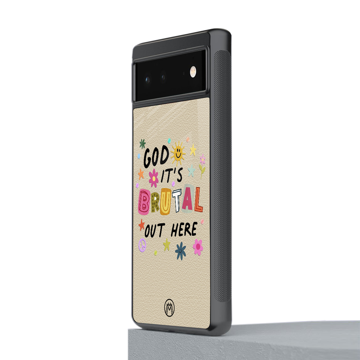it's brutal out here back phone cover | glass case for google pixel 6