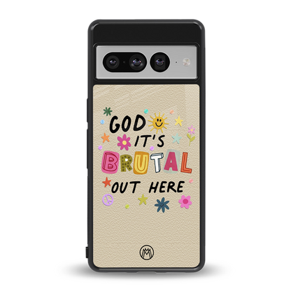 it's brutal out here back phone cover | glass case for google pixel 7 pro