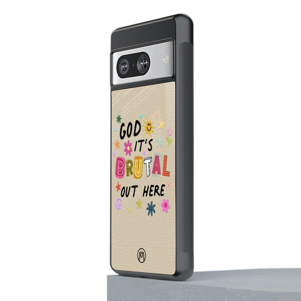 it's brutal out here back phone cover | glass case for Google Pixel 8