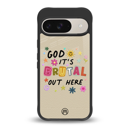 it's brutal out here back phone cover | glass case for google pixel 9