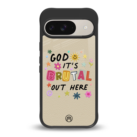 it's brutal out here back phone cover | glass case for google pixel 9