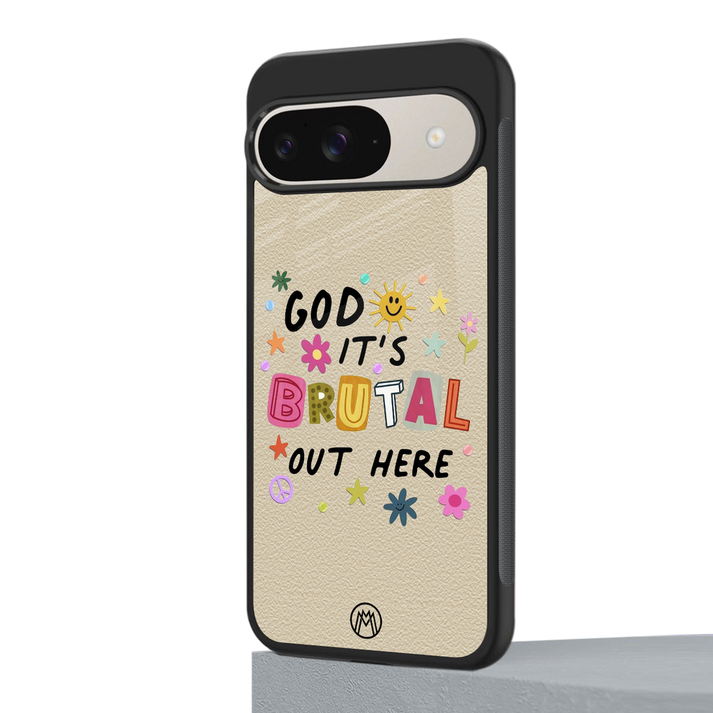 it's brutal out here back phone cover | glass case for google pixel 9