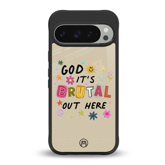 it's brutal out here back phone cover | glass case for google pixel 9 pro xl