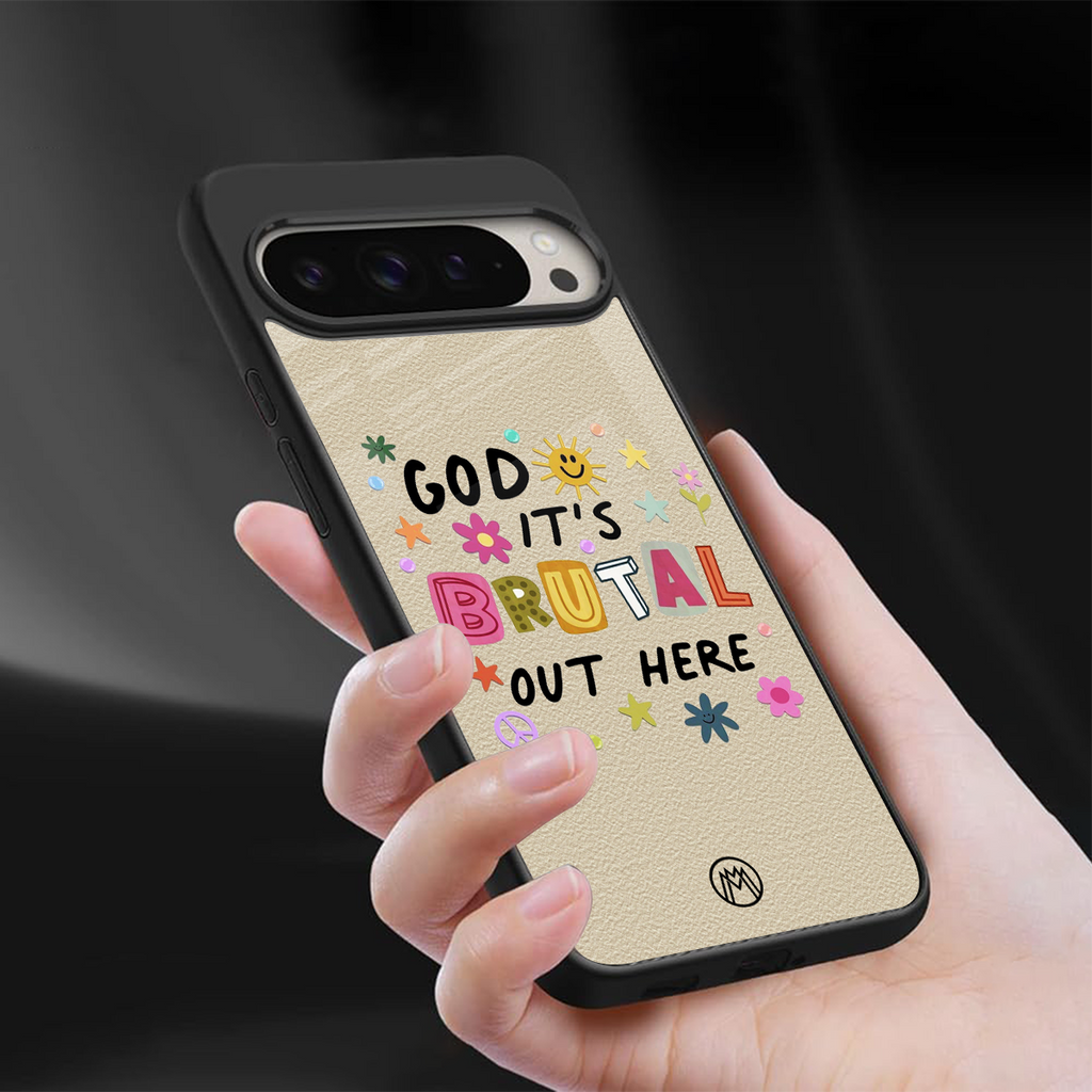 it's brutal out here back phone cover | glass case for google pixel 9 pro